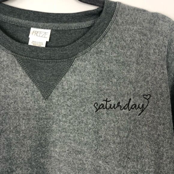FREEZE | Saturday Lightweight Gray Pullover Sweatshirt Women’s Size Medium - Picture 3 of 6
